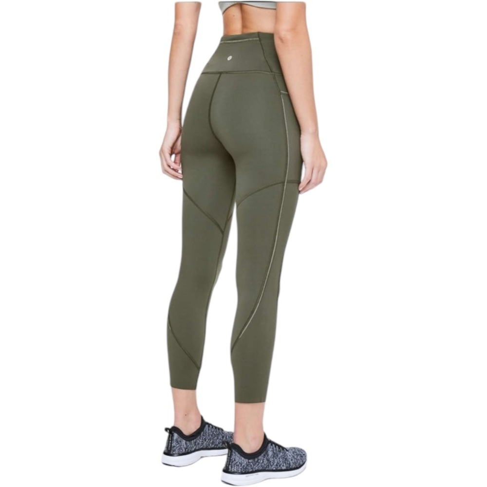 Lululemon Run The Course Crop *23" Camo Green